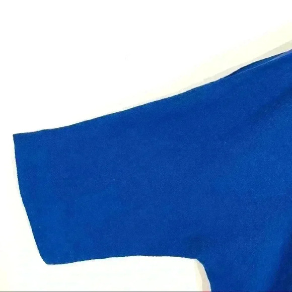 Tibi Royal Blue Cold Shoulder Cut Out Wool Blouse - Picture 12 of 15